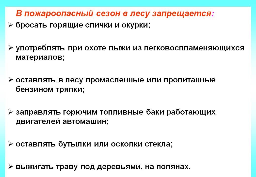 Правила поведения в пожароопасный период для школьников презентация